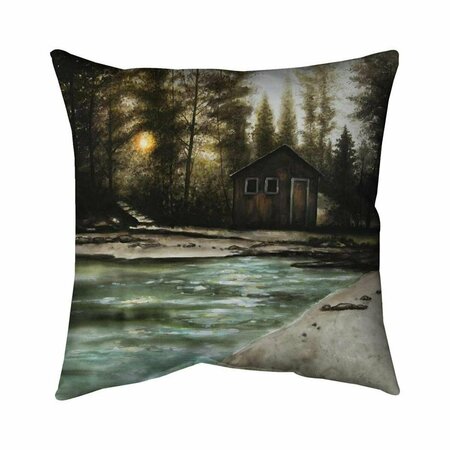 BEGIN HOME DECOR 26 x 26 in. Cabin in the Forest-Double Sided Print Indoor Pillow 5541-2626-LA189